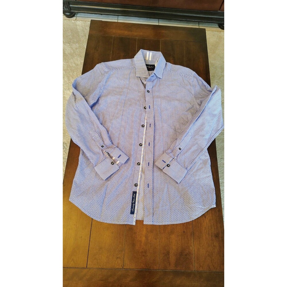 Robert Graham Shirt Mens Medium Printed Button Down Flip Cuff Casual L